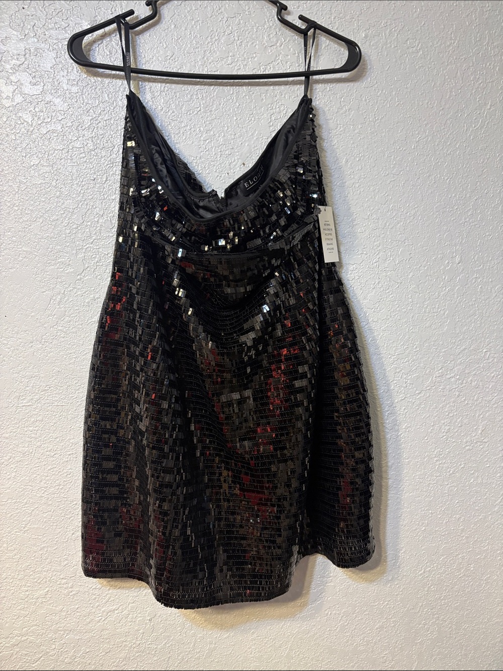 Eloquii Black Sequined Midi Slip Dress